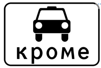 8.4.14 Дорожный знак «Кроме вида транспортного средства»