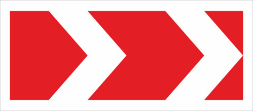 Дорожный знак 1.34.1 Направление поворота - 2 стрелки
